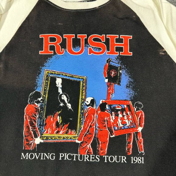 Vintage Rush Men’s Shirt Large Raglan Moving Pictures Tour 1981 - Picture 2 of 13